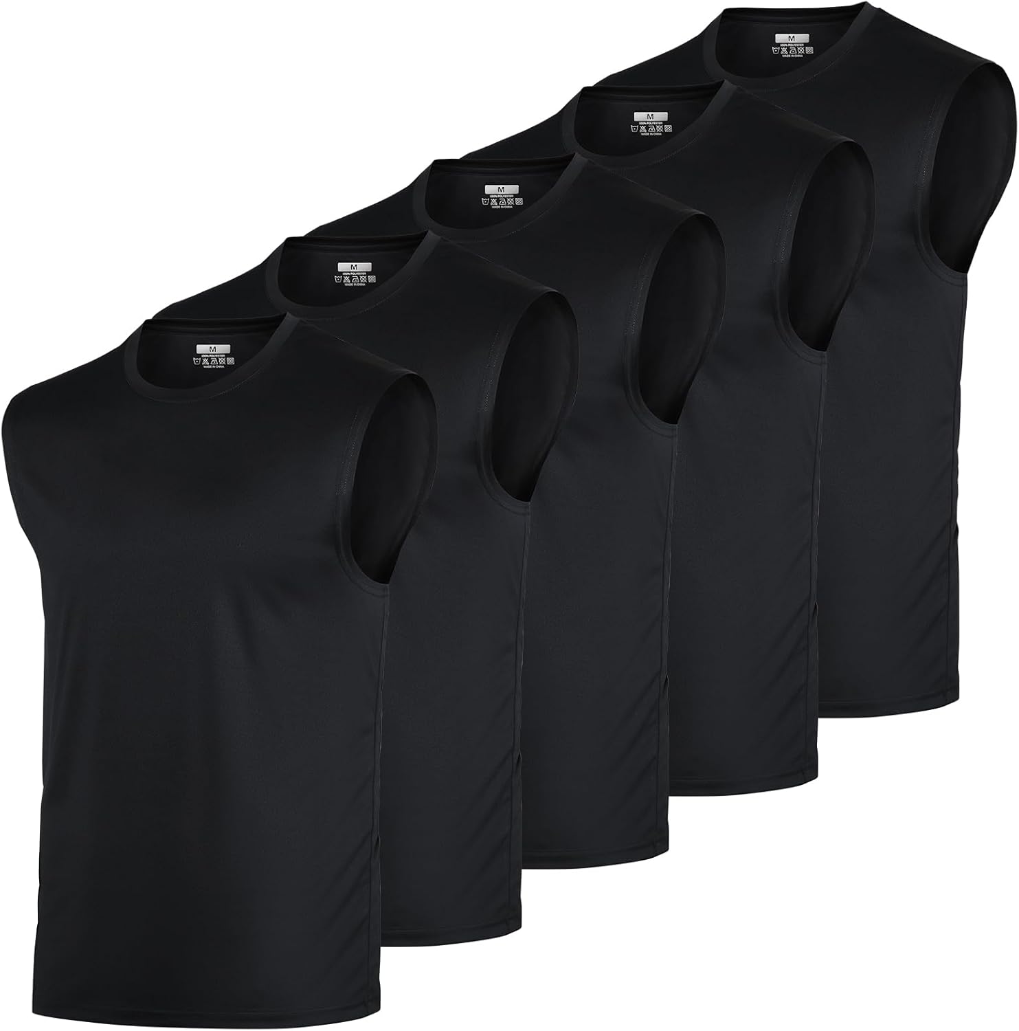 AyeGoo Mens Tank Tops 5 Pack,Gym Sleeveless Shirts Fitness Muscle T-Shirts Workout Gym Tank Top - Image 9