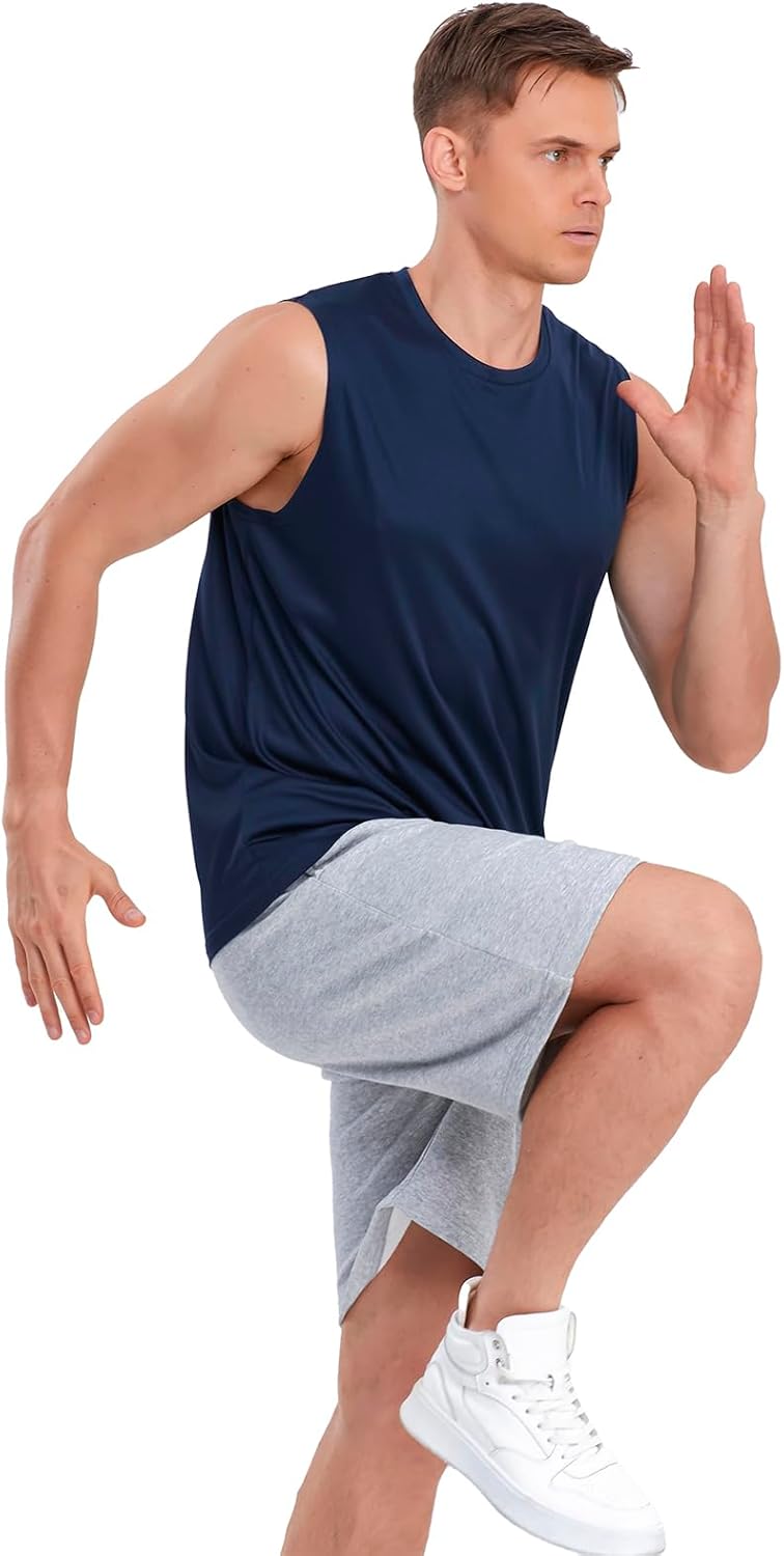 AyeGoo Mens Tank Tops 5 Pack,Gym Sleeveless Shirts Fitness Muscle T-Shirts Workout Gym Tank Top - Image 7