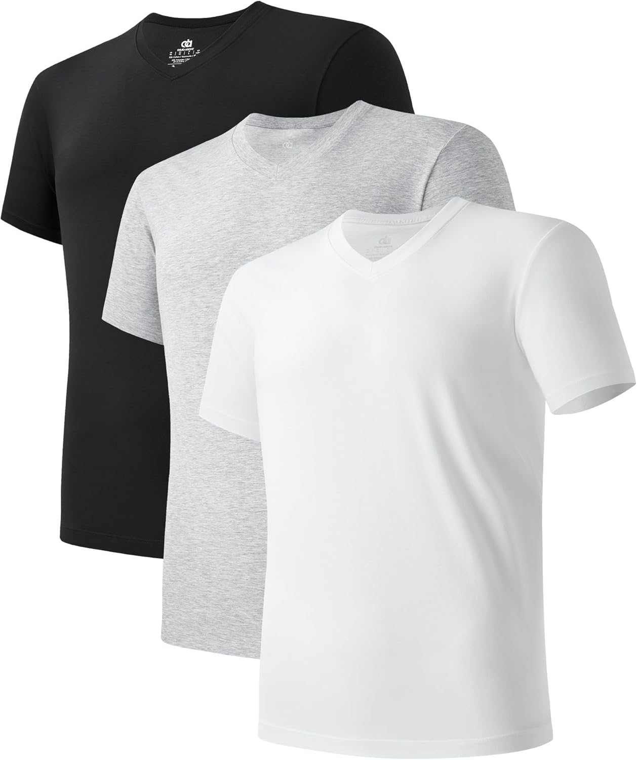 DAVID ARCHY Men's Undershirt Cotton Sorona Blended Moisture-Wicking Crewneck\/V-Neck T-Shirts Stretch for Men 3-Pack
