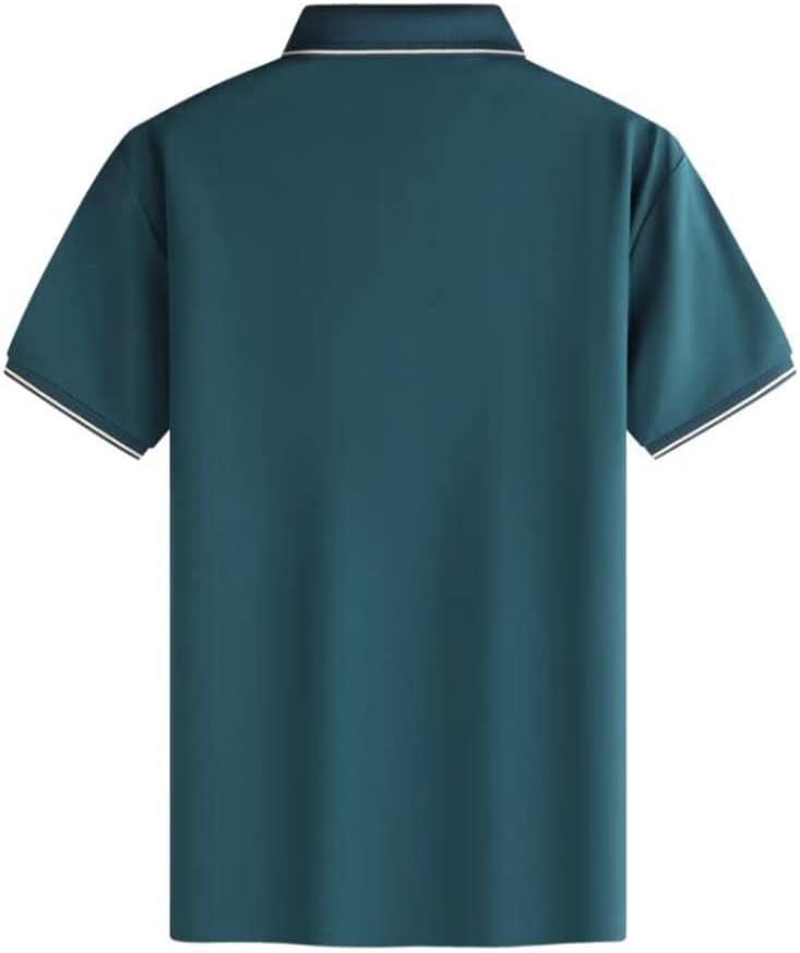 DUYHBAWRS Quick-Dry Breathable Linen Ice Silk Shirt Mulberrys Silk Short-Sleeve T-Shirt for Men's - Image 2