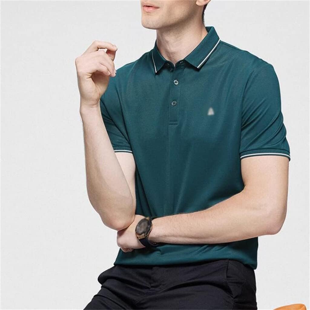 DUYHBAWRS Quick-Dry Breathable Linen Ice Silk Shirt Mulberrys Silk Short-Sleeve T-Shirt for Men's - Image 4