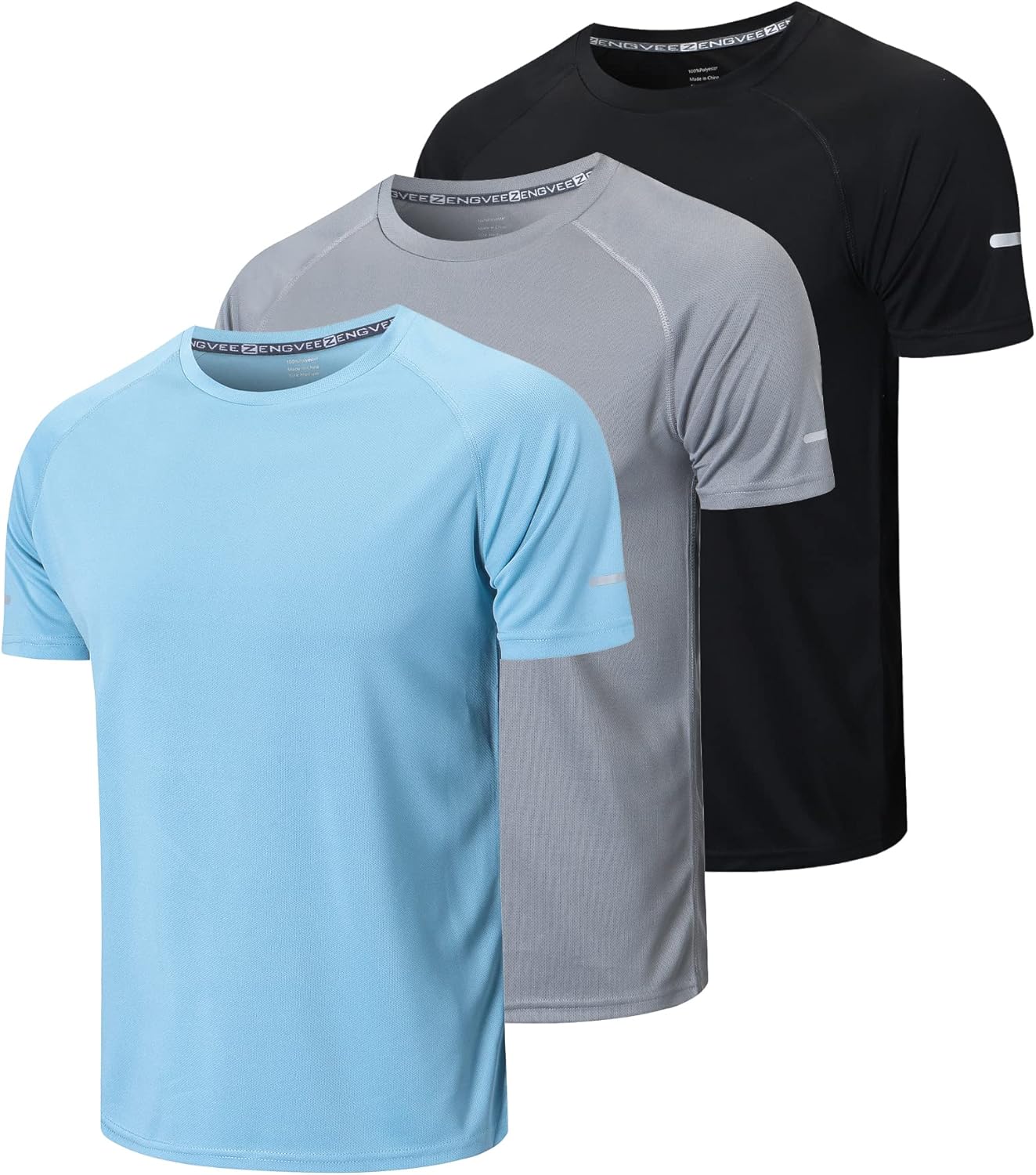 frueo Men's 1\/3 Pack Workout Shirts Quick Dry Moisture Wicking Short Sleeve Mesh Athletic T-Shirts - Image 9