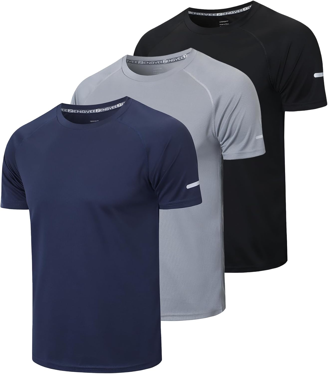 frueo Men's 1\/3 Pack Workout Shirts Quick Dry Moisture Wicking Short Sleeve Mesh Athletic T-Shirts - Image 8