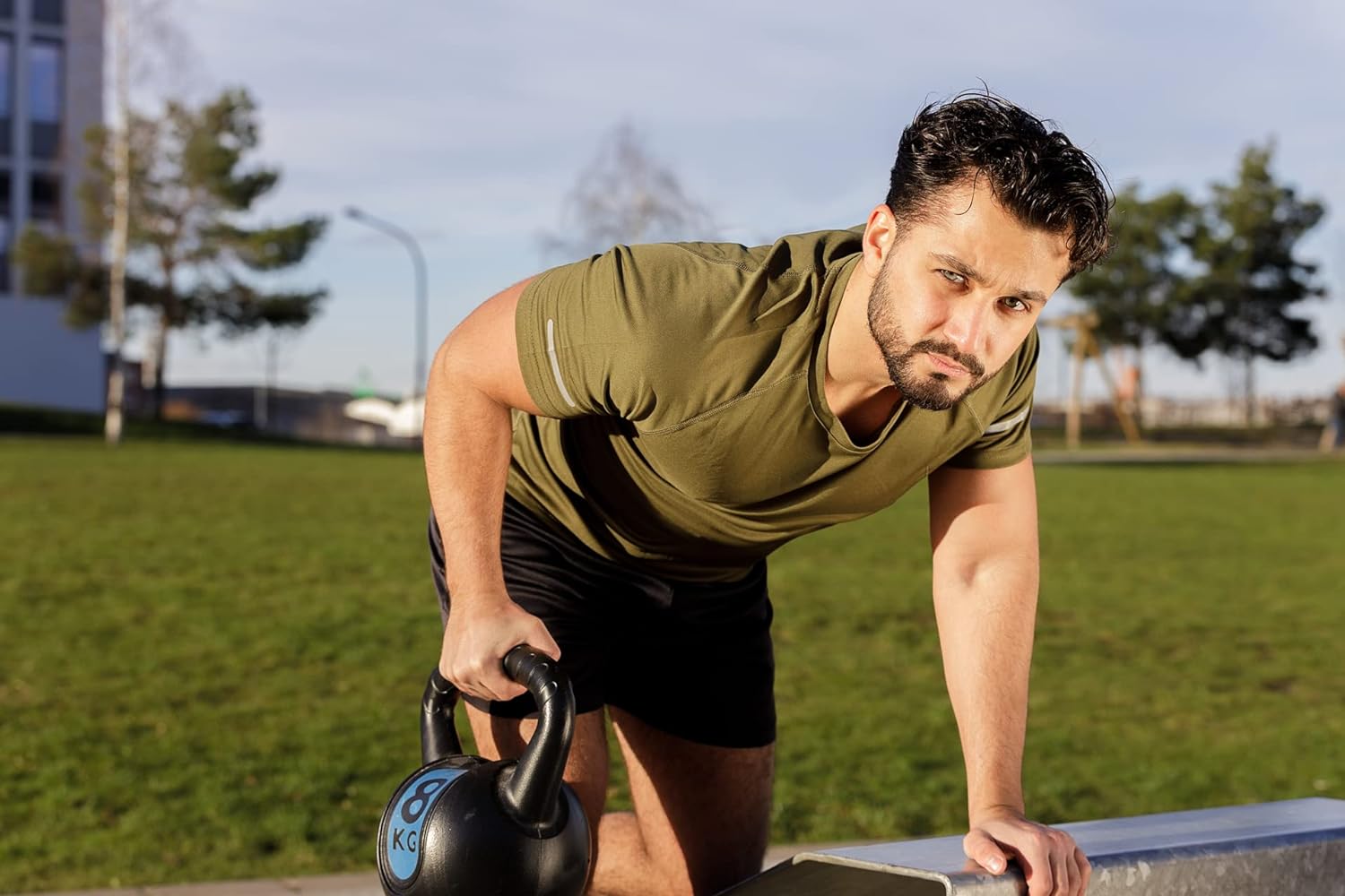 frueo Men's 1\/3 Pack Workout Shirts Quick Dry Moisture Wicking Short Sleeve Mesh Athletic T-Shirts - Image 2