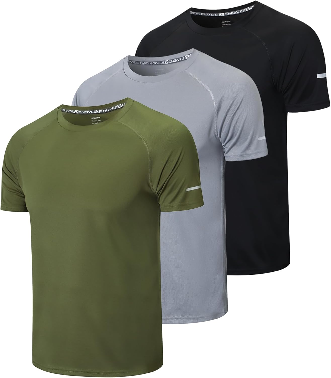 frueo Men's 1\/3 Pack Workout Shirts Quick Dry Moisture Wicking Short Sleeve Mesh Athletic T-Shirts