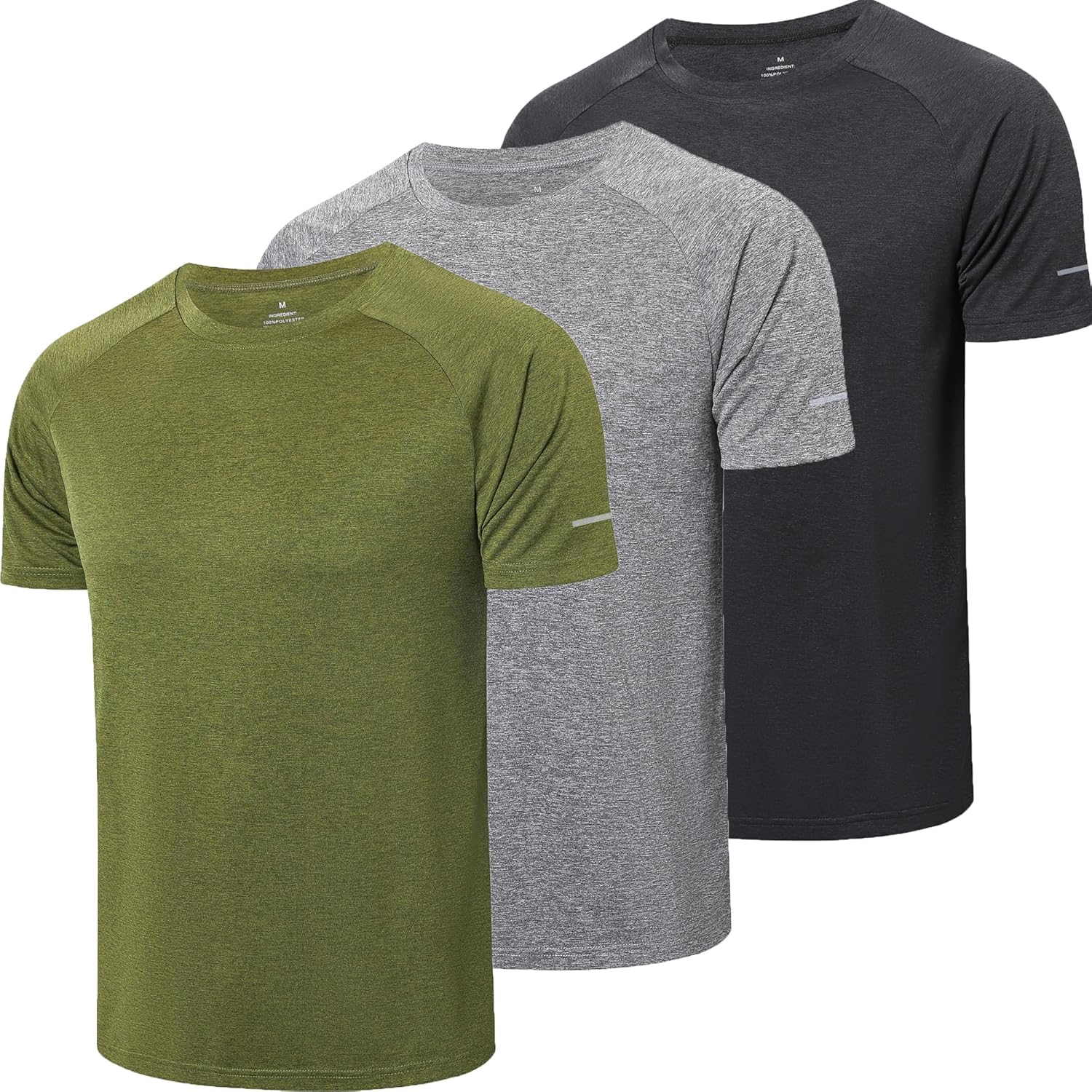 frueo Men's 1\/3 Pack Workout Shirts Quick Dry Moisture Wicking Short Sleeve Mesh Athletic T-Shirts - Image 15