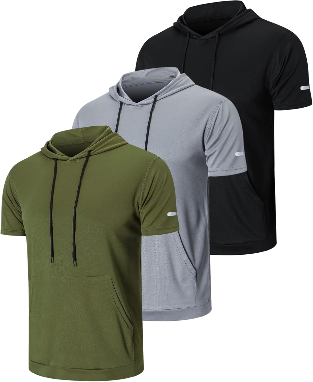 frueo Men's 1\/3 Pack Workout Shirts Quick Dry Moisture Wicking Short Sleeve Mesh Athletic T-Shirts - Image 10