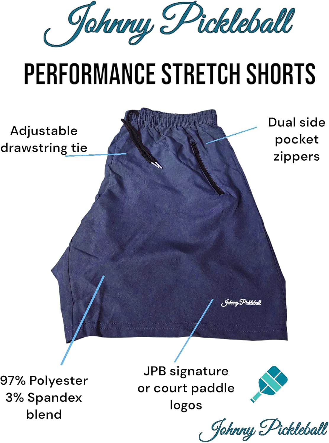 Johnny Pickleball Performance Stretch 5.0 Crew Neck Tshirt - Image 5