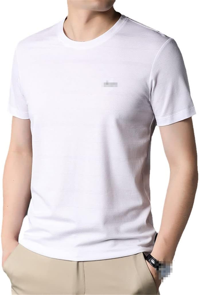keusyoi Men T-Shirt Tops Short Sleeve Basic Business Casual Tees Summer Athletic T-Shirts Mens Clothes - Image 9