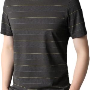 keusyoi Summer Casual Tops Mens Stripe T-Shirt Classic Short Sleeve T-Shirt Men's Short Sleeve Tees