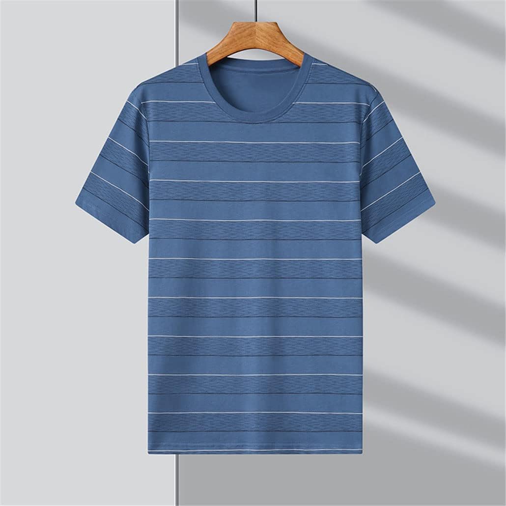 keusyoi Summer Casual Tops Mens Stripe T-Shirt Classic Short Sleeve T-Shirt Men's Short Sleeve Tees - Image 2