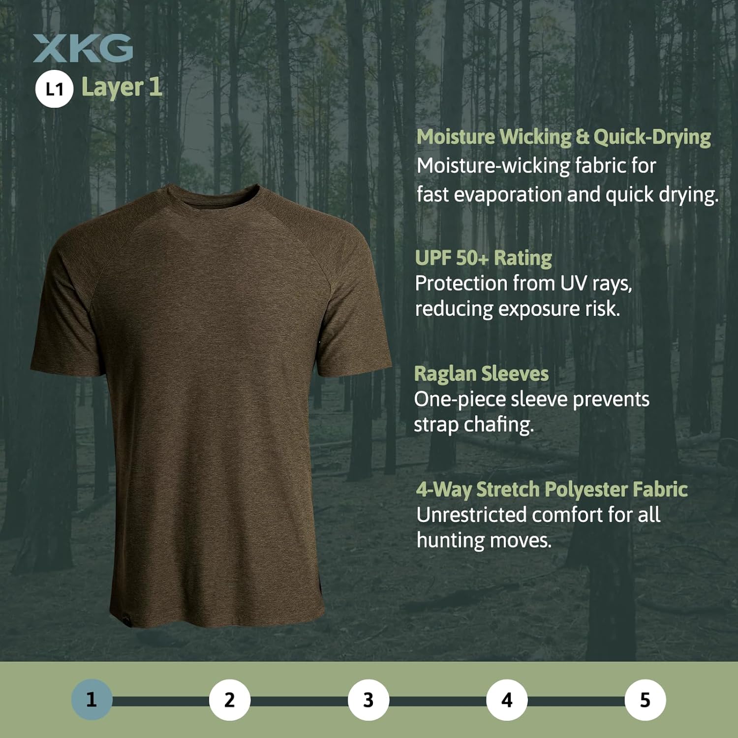 King's Camo XKG Performance Short Sleeve Tee | Lightweight | Stretch-Fit | Quick-Dry | Durable | Versatile Hunting Base Layer - Image 3