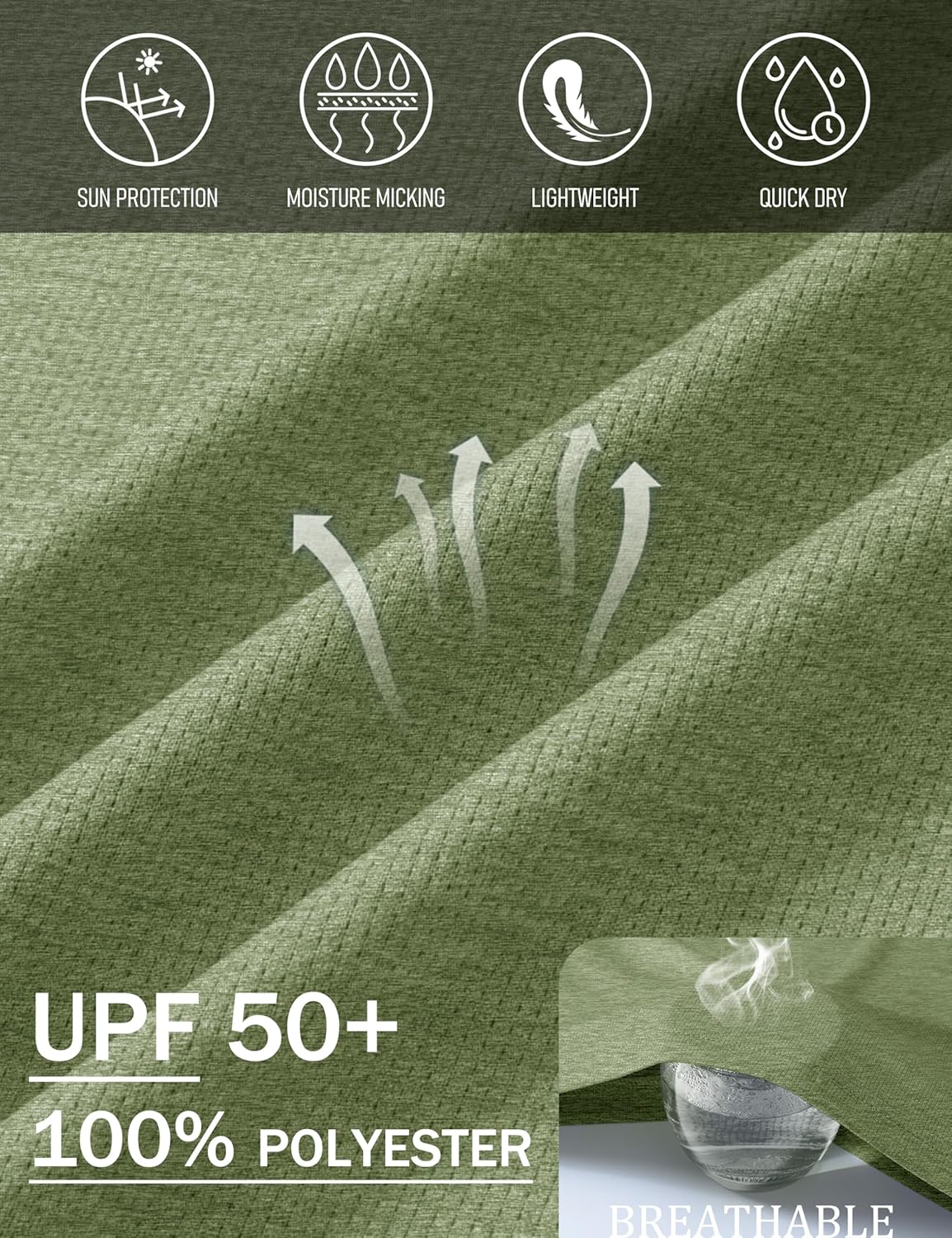 MAGCOMSEN Men's Long Sleeve Shirts UPF 50+ Sun Protection Dry Fit Shirts Athletic Fishing Hiking Workout Rash Guard - Image 3