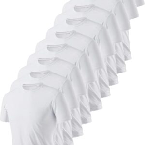 Men's 10-Pack White Quick-Dry T-Shirt, Ultralight Gym Running Streetwear