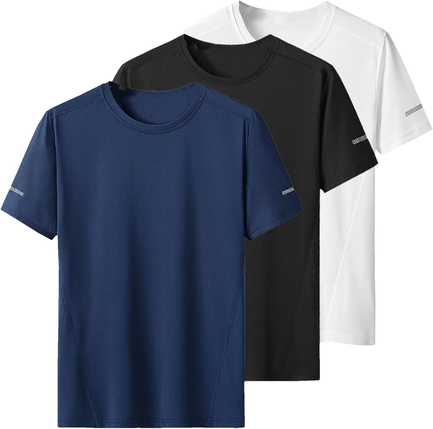 Men's 3-Pack Quick-Dry Sport T-Shirt, Oversized Round Neck Fitness Casual - Image 9