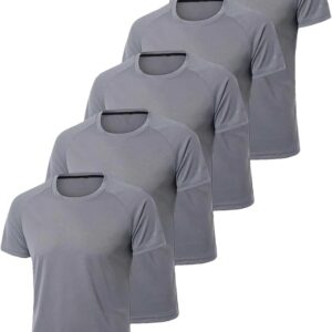 Men's 5-Pack Quick-Dry T-Shirt, Loose Fit Gym Running Outdoor Sportswear