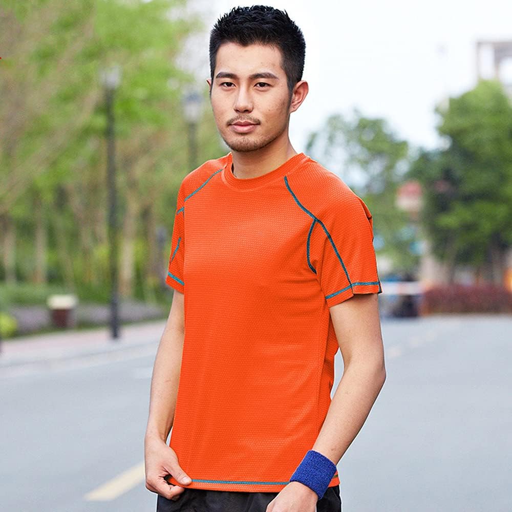 Men's Dry Fit Tshirt Short Sleeve Moisture Wicking Athletic Shirts Sport Active wear Tee Round Neck Workout Top - Image 3