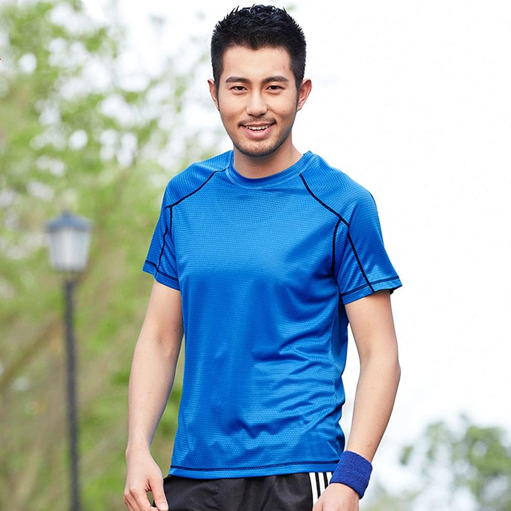 Men's Dry Fit Tshirt Short Sleeve Moisture Wicking Athletic Shirts Sport Active wear Tee Round Neck Workout Top - Image 4