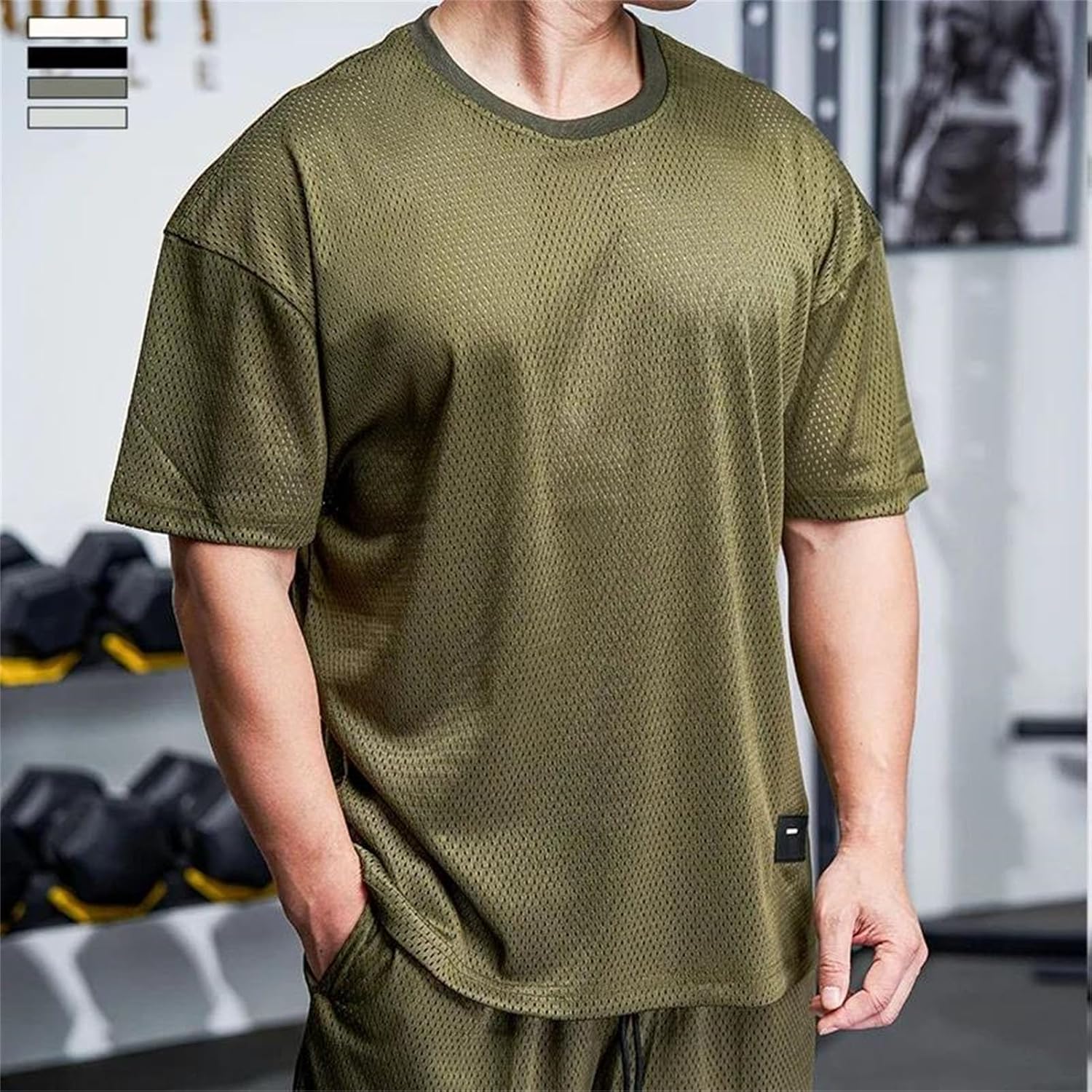 Men's Loose Gym T-Shirt, Quick-Dry Tennis Football Casual - Image 2