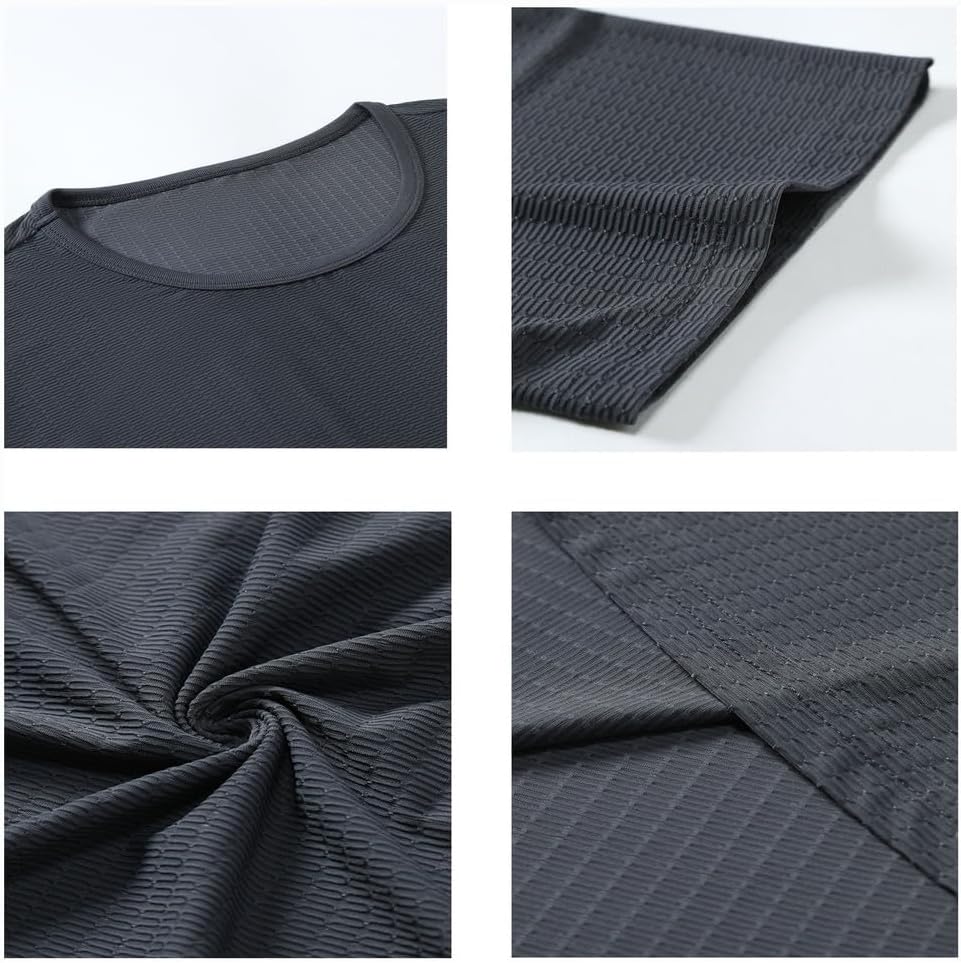 Men's Quick Dry T-Shirt Mesh Short Sleeve Round Neck Top Summer Lightweight Breathable Sports Shirt - Image 4
