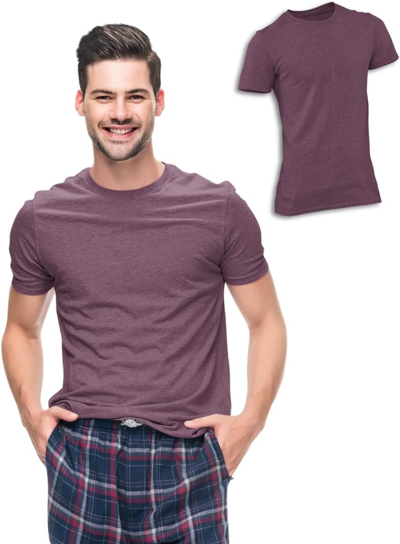 Men's Soft Heather Plain T Shirts Athletic Running Gym Workout Short Sleeve Tee - Image 10