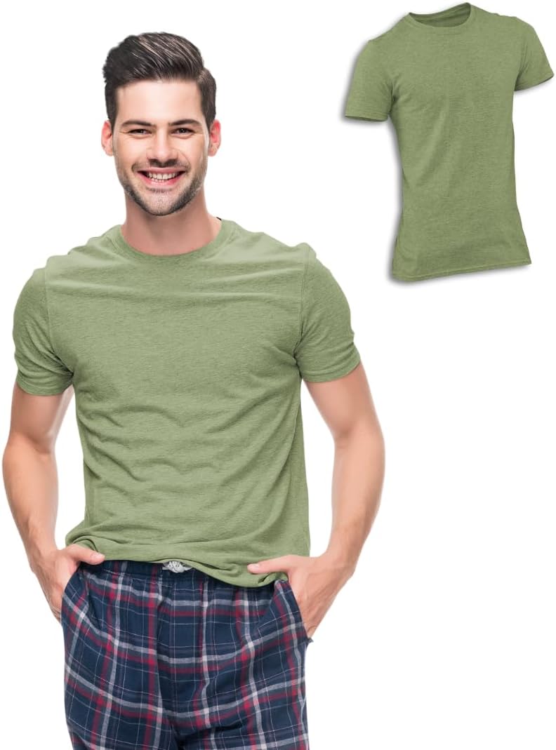 Men's Soft Heather Plain T Shirts Athletic Running Gym Workout Short Sleeve Tee - Image 11