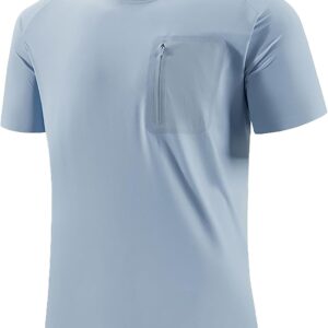 Men's Sports T Shirt Fitness Sports Moisture Wicking Round Neck Short Sleeve Quick Dry Running Top Gym Fishing Golf