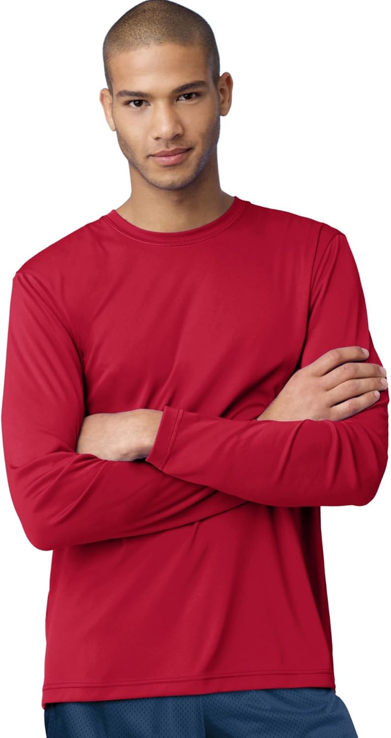 Multi Pack Hanes Men?s Cool Dri Long Sleeve Performance - Image 3