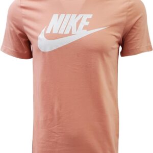 Nike Sportswear Mens Graphic T Shirt (X-Large, Salmon (White Logo))