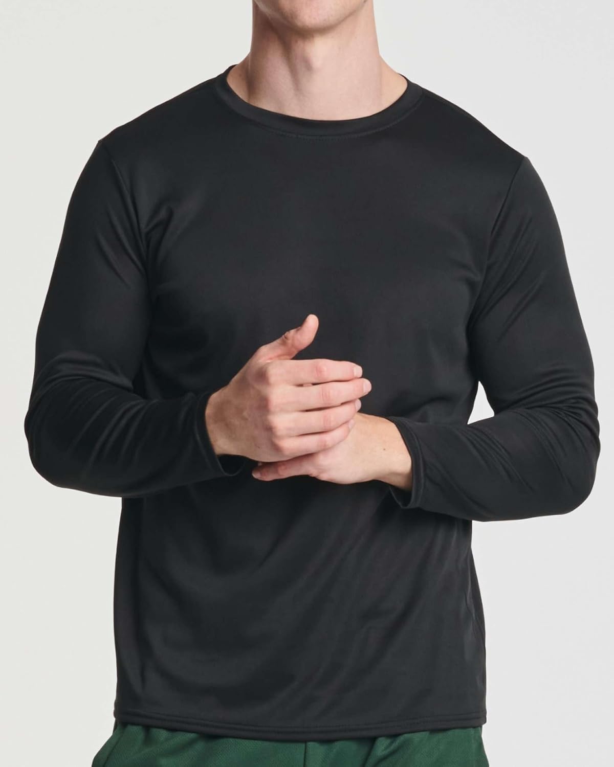 Real Essentials 3 & 5 Pack: Men's Mesh Quick Dry Athletic Long Sleeve T-Shirt UPF SPF UV Sun (Available in Big & Tall) - Image 4