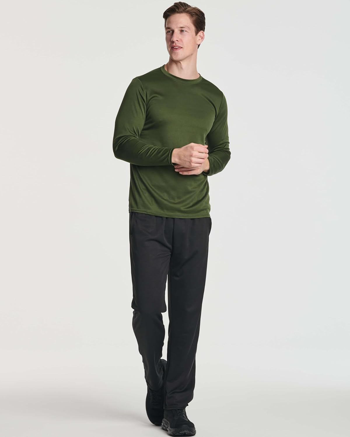 Real Essentials 3 & 5 Pack: Men's Mesh Quick Dry Athletic Long Sleeve T-Shirt UPF SPF UV Sun (Available in Big & Tall) - Image 6