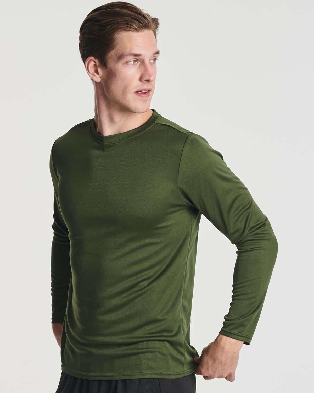 Real Essentials 3 & 5 Pack: Men's Mesh Quick Dry Athletic Long Sleeve T-Shirt UPF SPF UV Sun (Available in Big & Tall) - Image 2