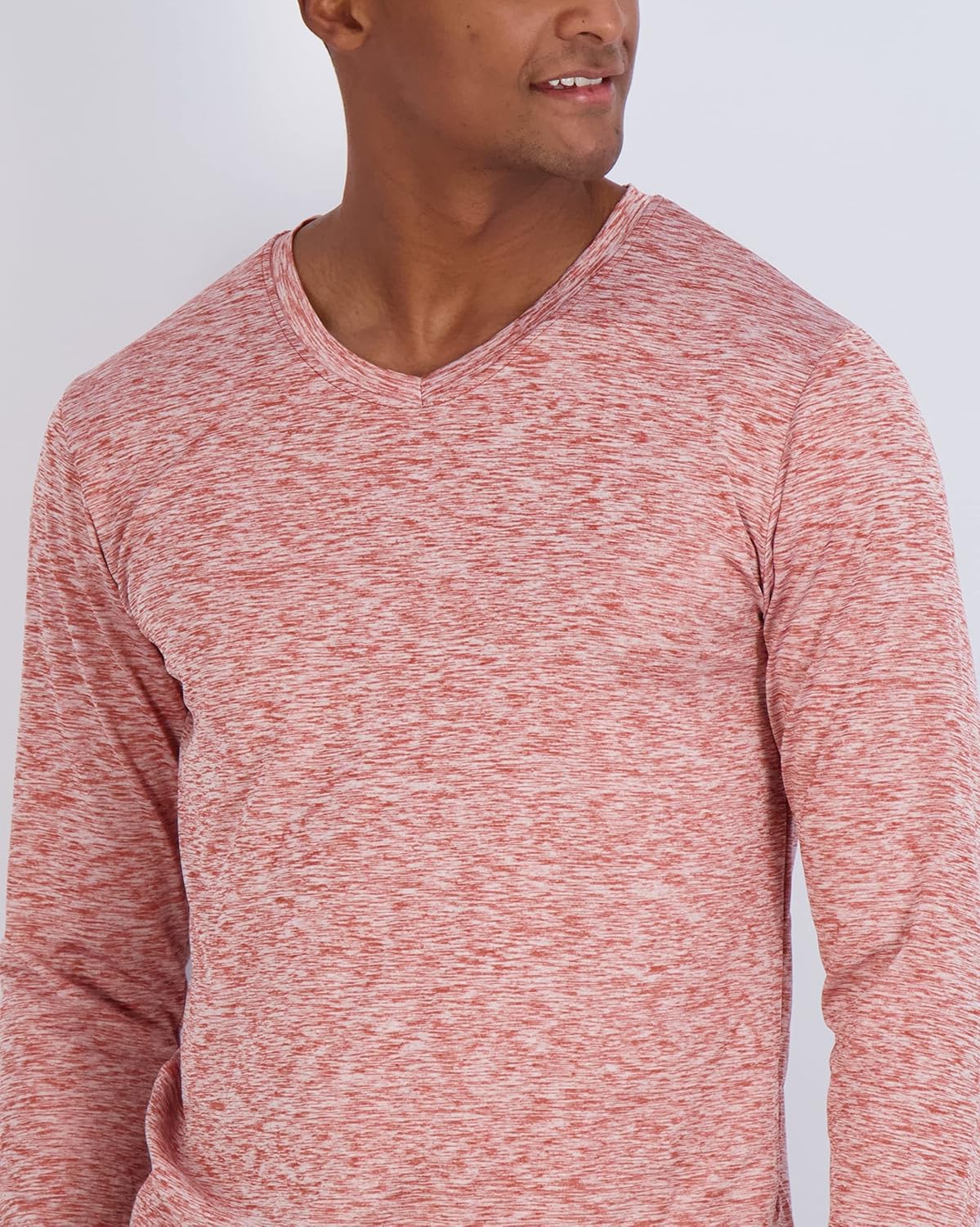 Real Essentials 4 Pack: Men's Dry Fit Long Sleeve V-Neck Active T-Shirt - Athletic Outdoor UPF 50+ - Set 5, 3X - Image 4