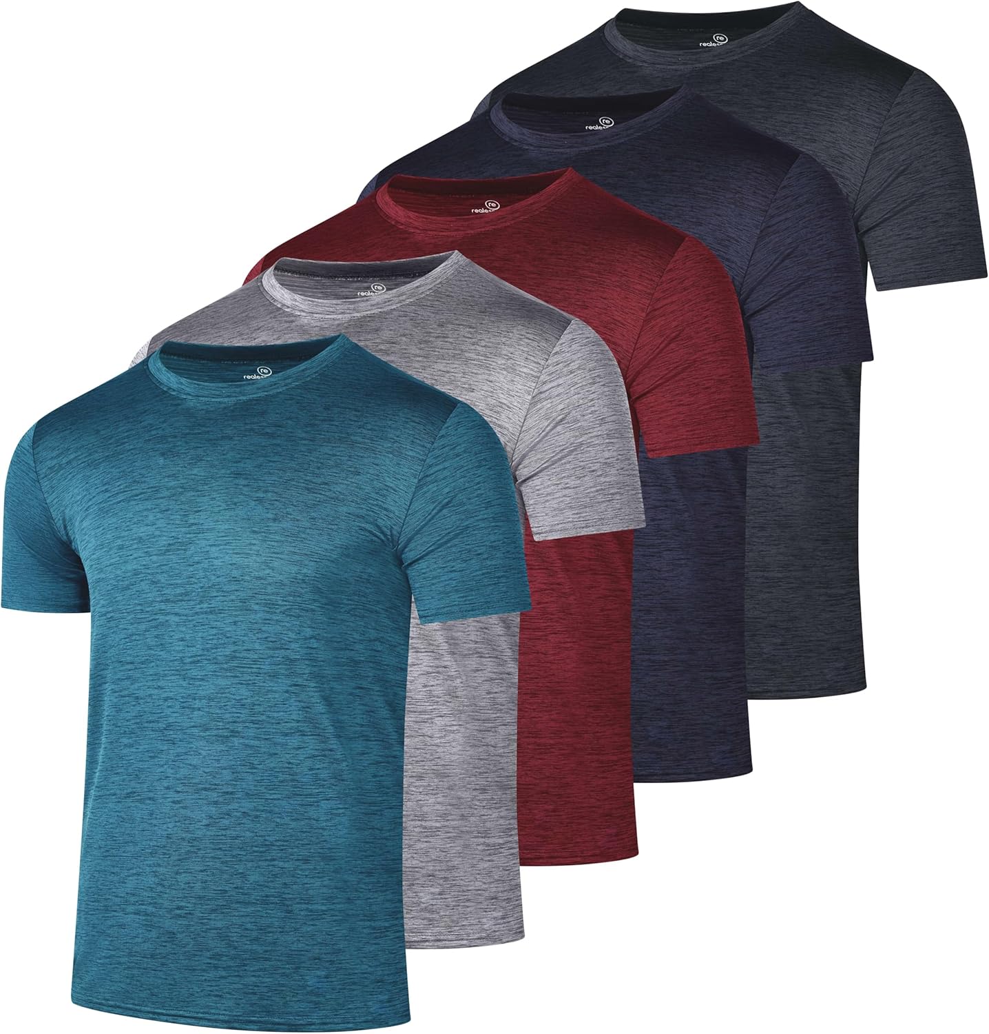 Real Essentials 5 Pack: Men\u2019s Short Sleeve Dry Fit T-Shirts \u2013 Moisture Wicking Athletic Workout Gym Fitness Casual Tees - Image 12