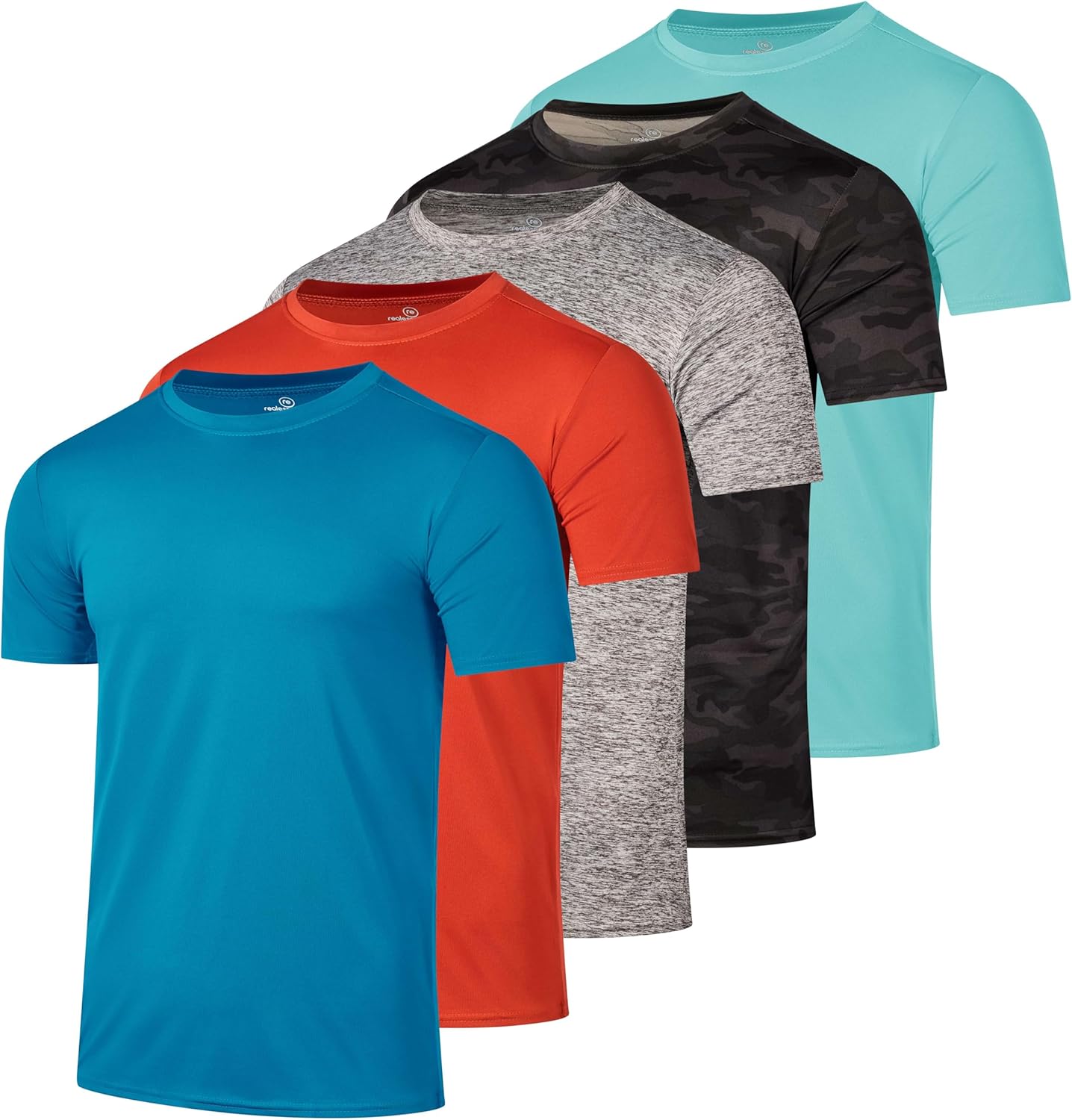 Real Essentials 5 Pack: Men\u2019s Short Sleeve Dry Fit T-Shirts \u2013 Moisture Wicking Athletic Workout Gym Fitness Casual Tees - Image 15