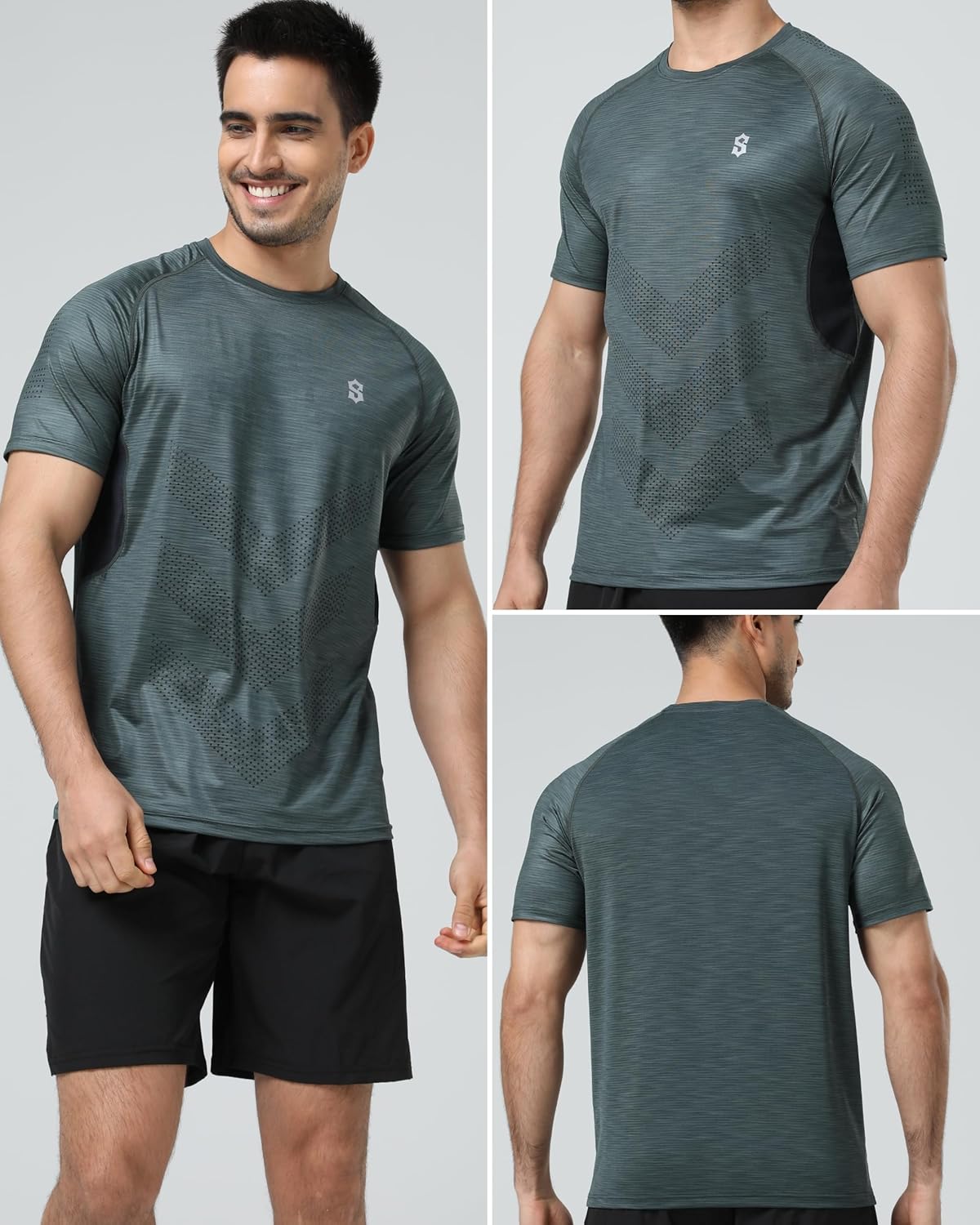 SUNTASY Men's Dry Fit Workout Shirts - Moisture-Wicking, Quick-Dry, 4-Way Stretch Premium Athletic Tees for Running & Sports - Image 4