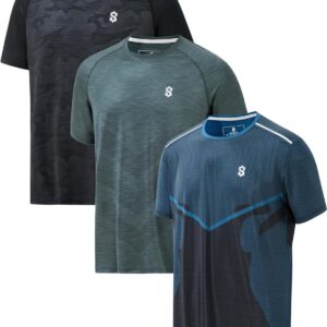 SUNTASY Men's Dry Fit Workout Shirts - Moisture-Wicking, Quick-Dry, 4-Way Stretch Premium Athletic Tees for Running & Sports