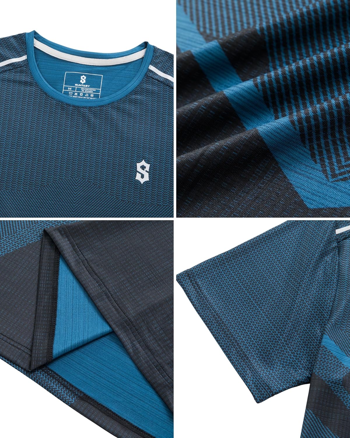 SUNTASY Men's Dry Fit Workout Shirts - Moisture-Wicking, Quick-Dry, 4-Way Stretch Premium Athletic Tees for Running & Sports - Image 3