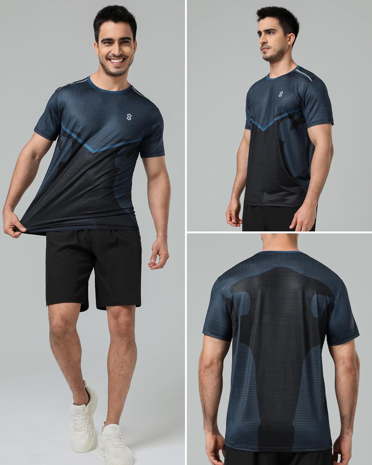 SUNTASY Men's Dry Fit Workout Shirts - Moisture-Wicking, Quick-Dry, 4-Way Stretch Premium Athletic Tees for Running & Sports - Image 2