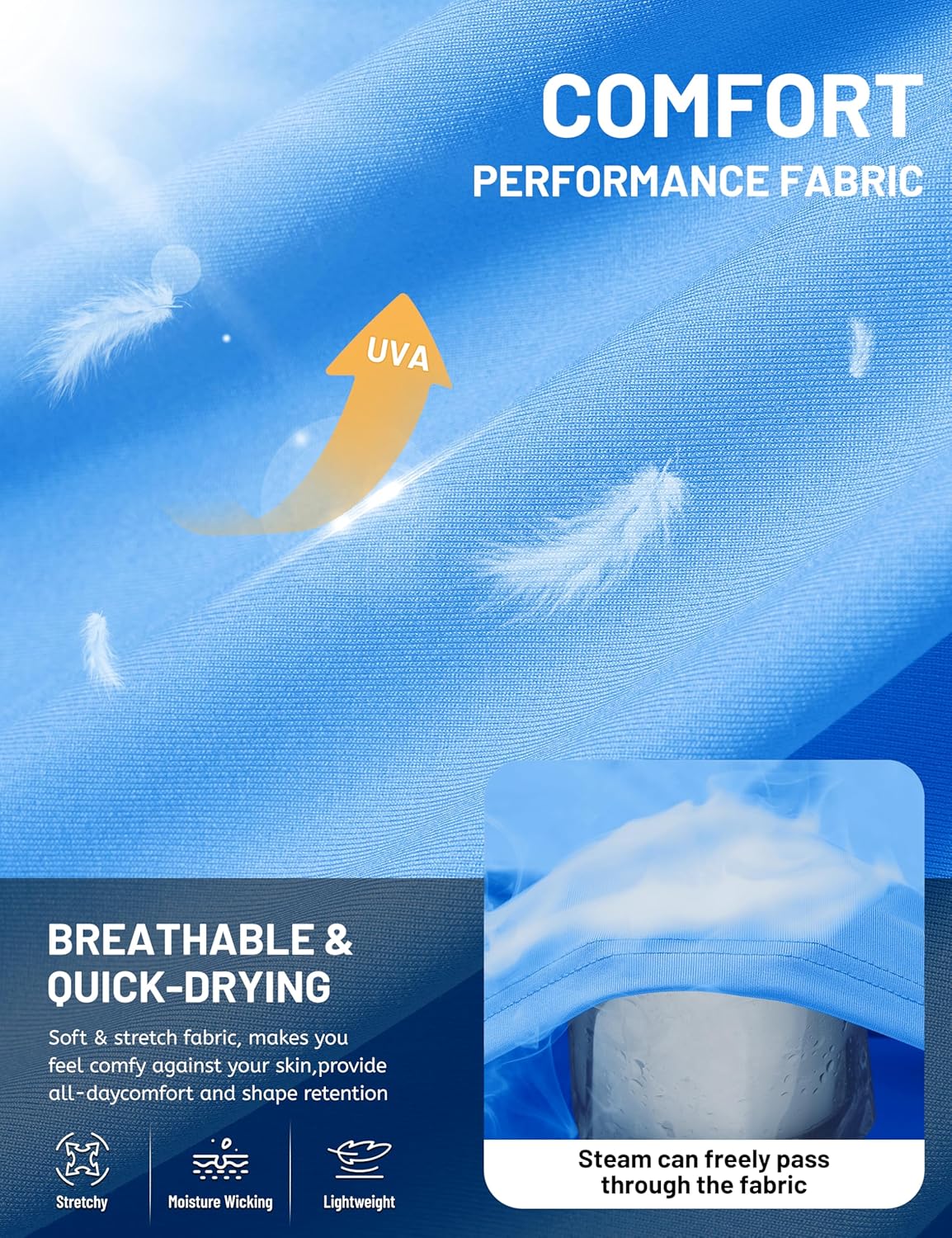 TACVASEN Men's Long Sleeve UPF 80+ Shirts Sun Protection UV SPF Shirts Rash Guard Fishing Running Quick Dry Lightweight - Image 4