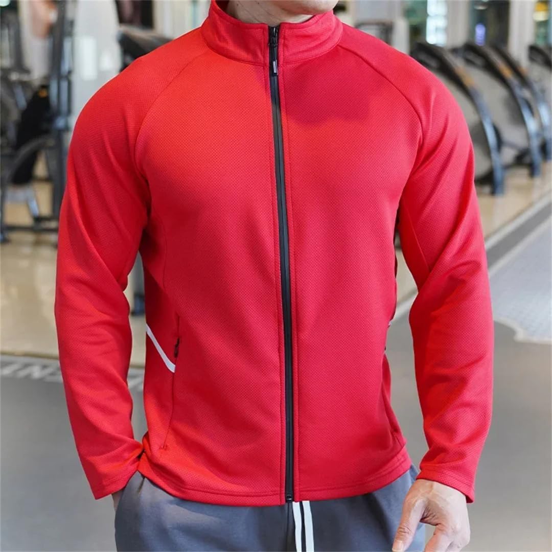 VMAKBUWIS Men's Jacket Sports Jersey Zip Up Long Sleeve T-Shirts Quick Dry Gym Fitness Coats Running Sweatshirts - Image 4