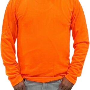 Zeluga Sun Protection UPF 50+ Safety Construction Work T-Shirts, High Visibility Hoodie, Polyester Long Sleeve Hooded