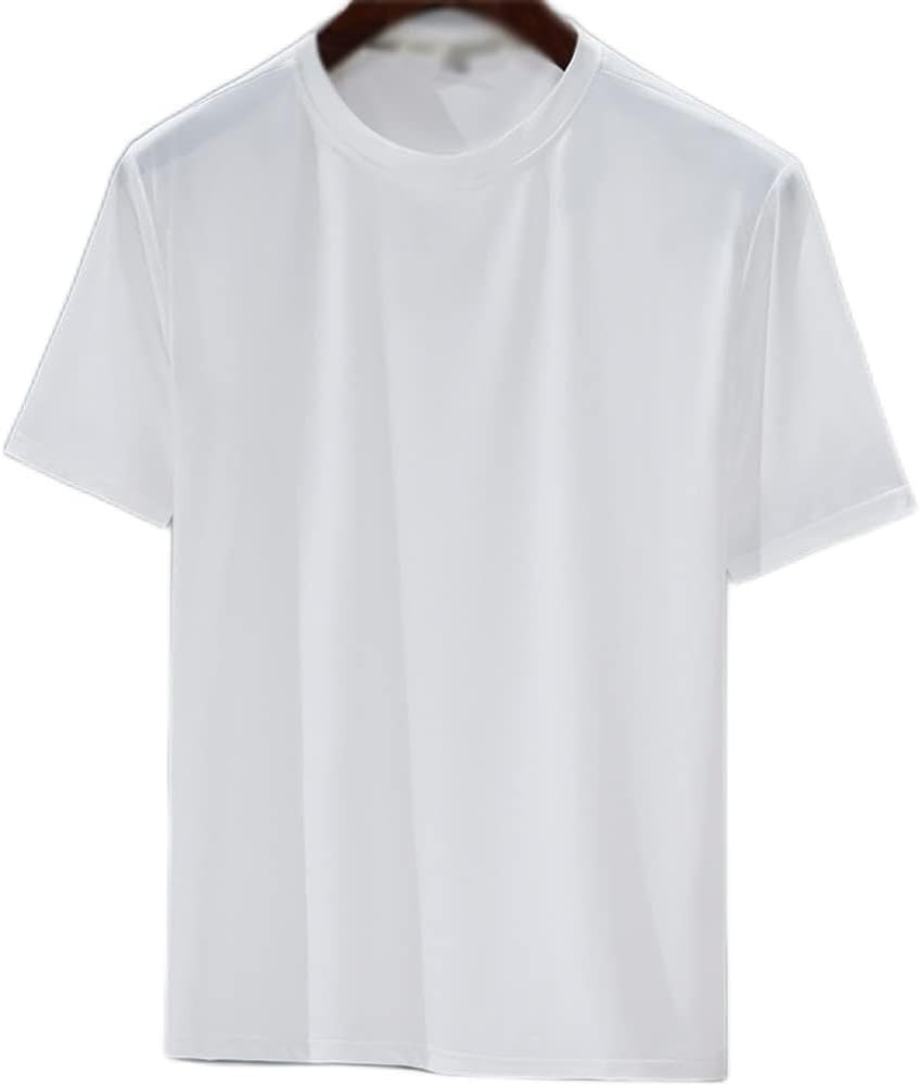 ZUIAI Nylon Silk Basic T-Shirts Men Short Sleeve Sportswear Breathable Quick Dry Gym Tshirts Male Cooling Workout Tees